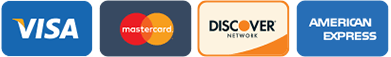 Icons of accepted credit cards for secure checkout